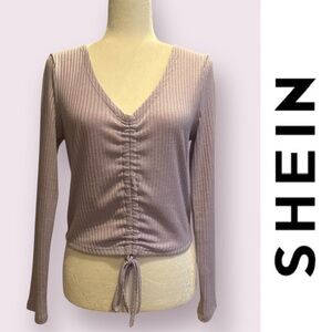 Shein Lavender Drawstring‎ Top, Size M, MSRP $11